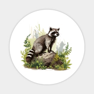 Cute Raccoon Lovers Magnet